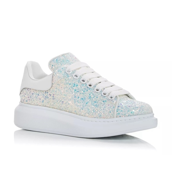 Alexander McQueen  Womens  Iridescents Glitter Oversized Sneakers Sz. 37.5 D - Picture 2 of 15